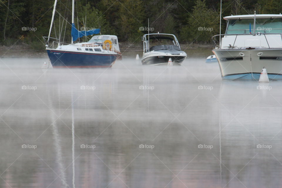 Boats in the fog