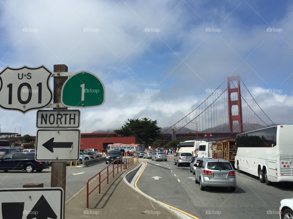 California street near the golden gate bridge