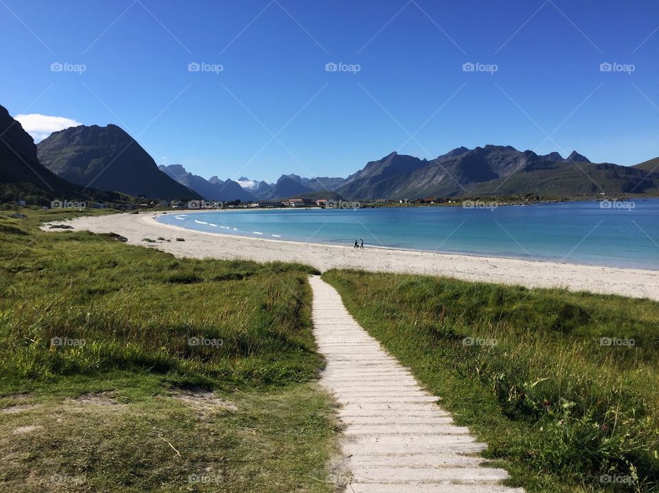 White beach in the Lofoten Islands