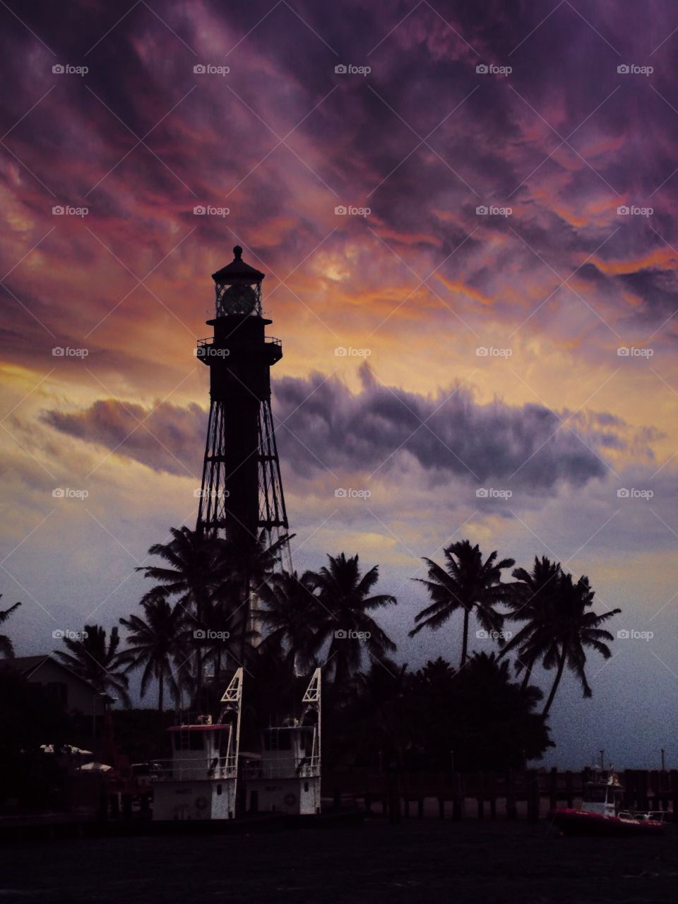 Silhouette of lighthouse