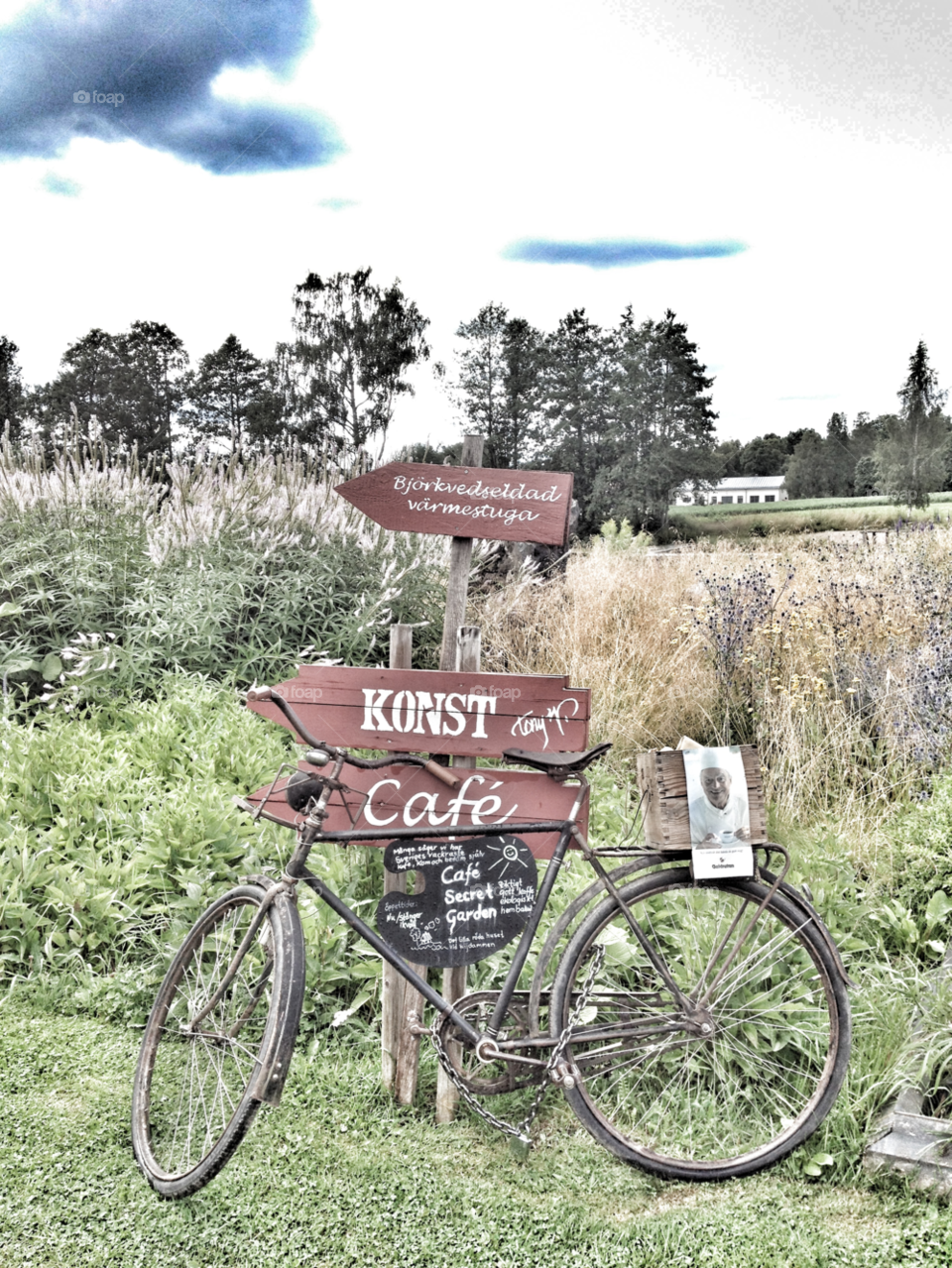bicycle sweden grass sign by piaktw