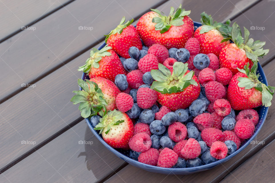 Various berries in plate