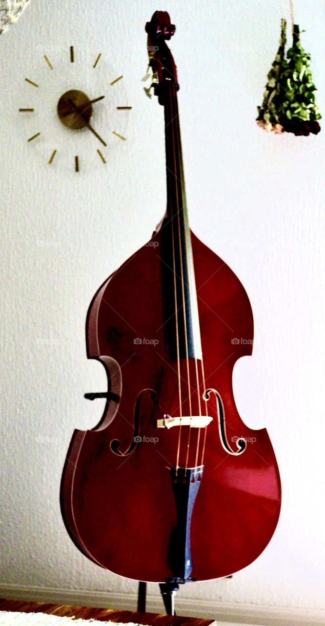 Beautiful cello waiting for musician