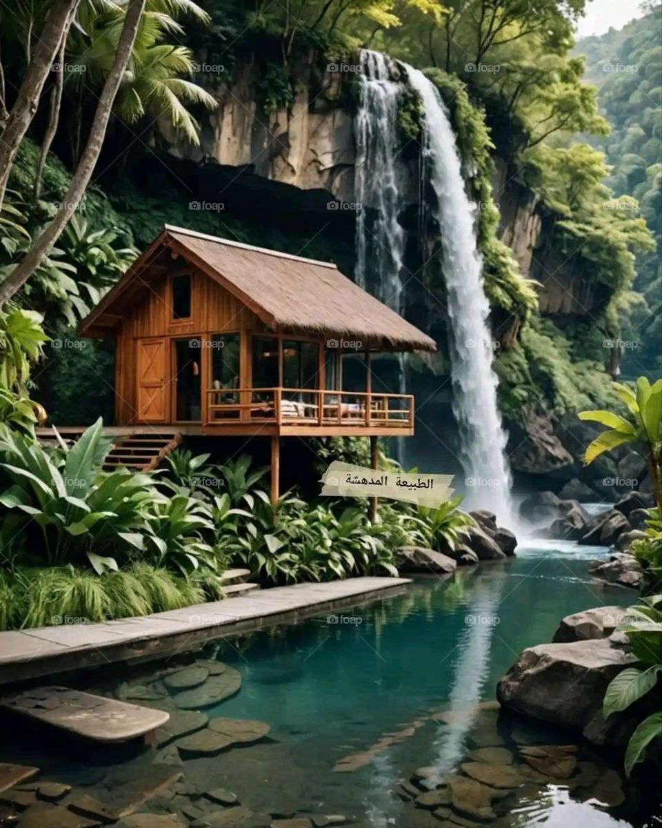 Glory be to God, the magnificent and picturesque view and the natural green trees are a view that is nothing more wonderful than it