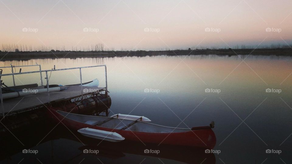 atardecer en el lago