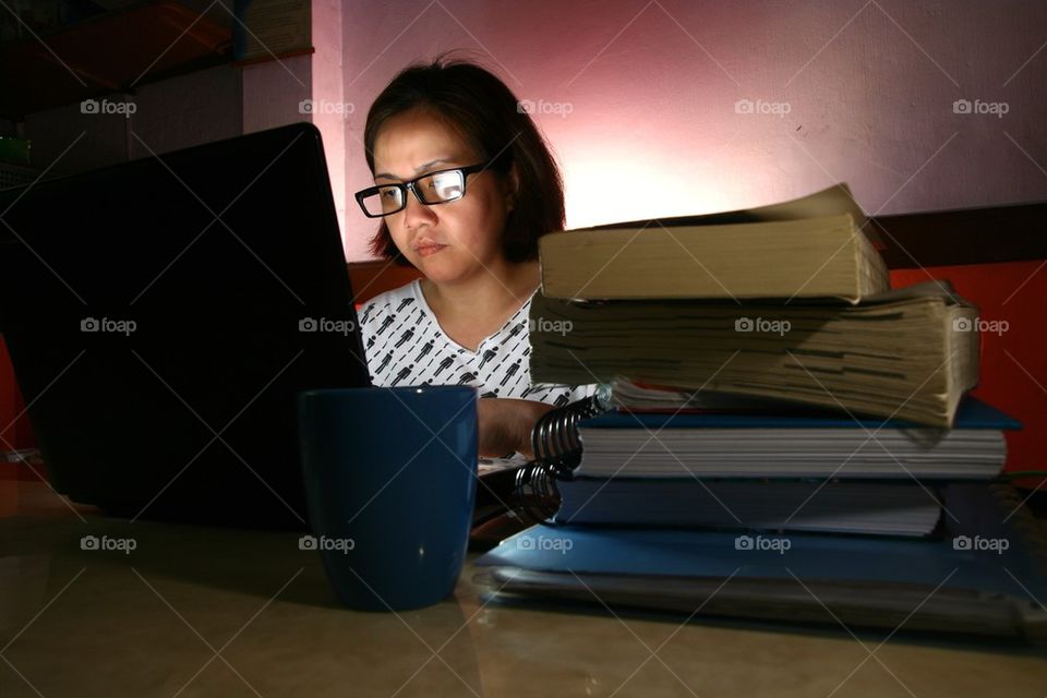 woman working on a laptop computer