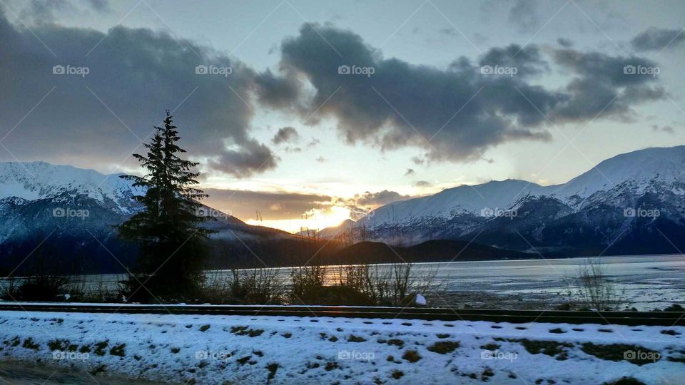 Snow, Mountain, Lake, Water, Landscape