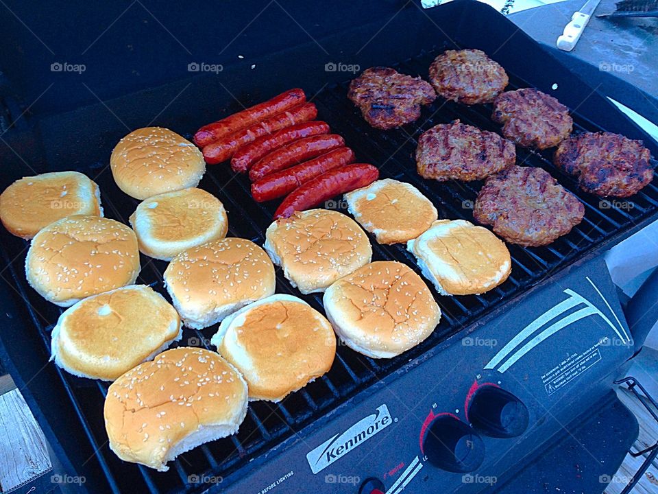 Line up . All lined up and ready to grill - it's barbecue time mission 