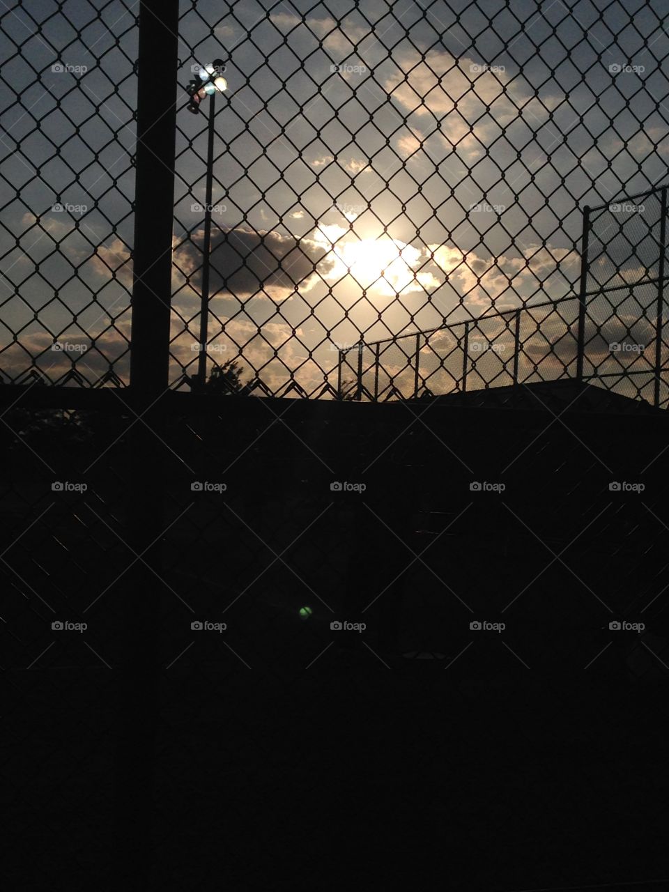 Sunset at the ballpark. Sunset at the baseball field 