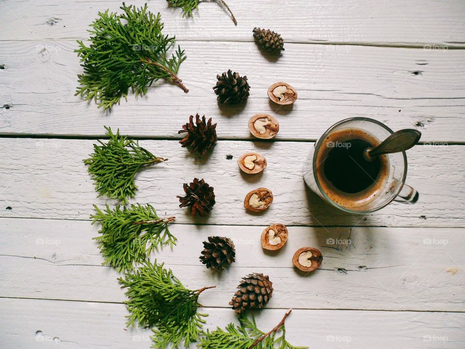 A composition of delicious black coffee