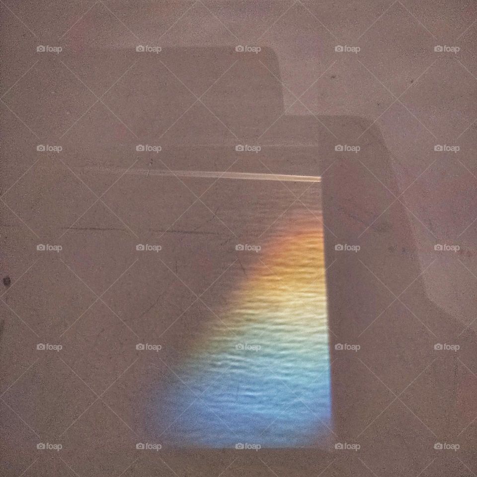 reflection of light through eye vision of door .