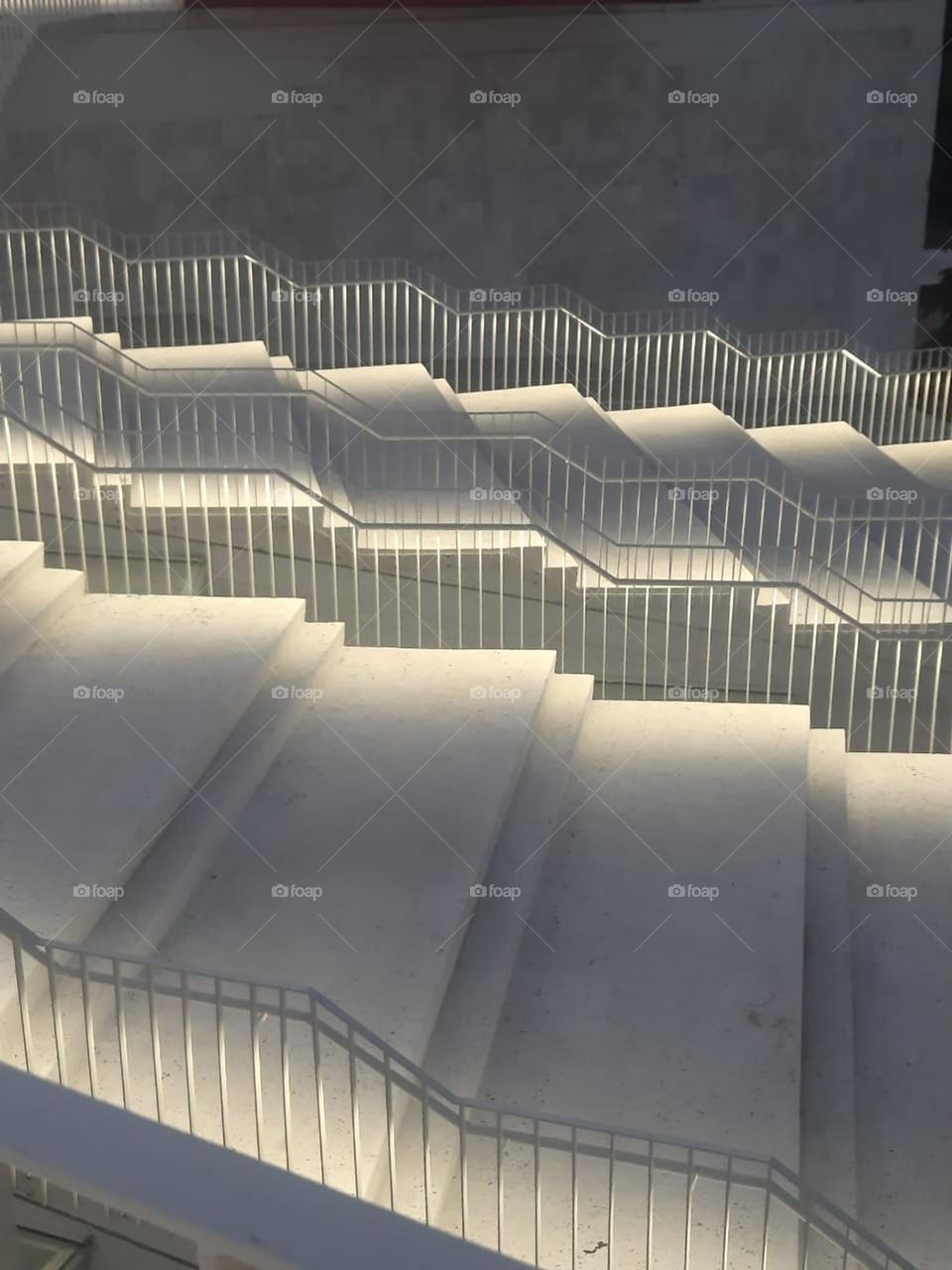 Lighted stairs of the Pyramid at night