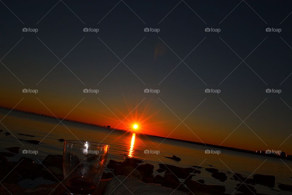 Red wine on a red evening.... Shiraz, red wine and cheese shared on a south Australian beach at sunset---gorgeous blend of reds!