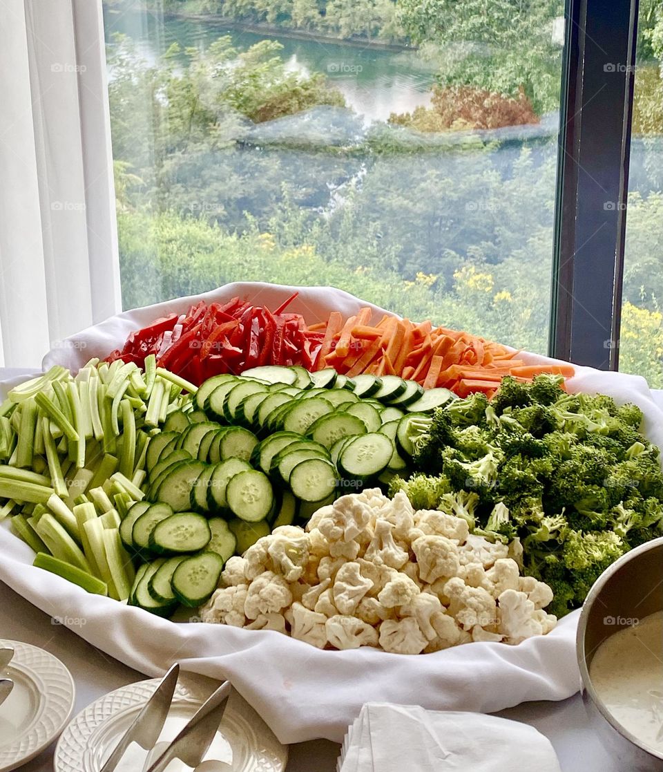 Vegetable tray by window