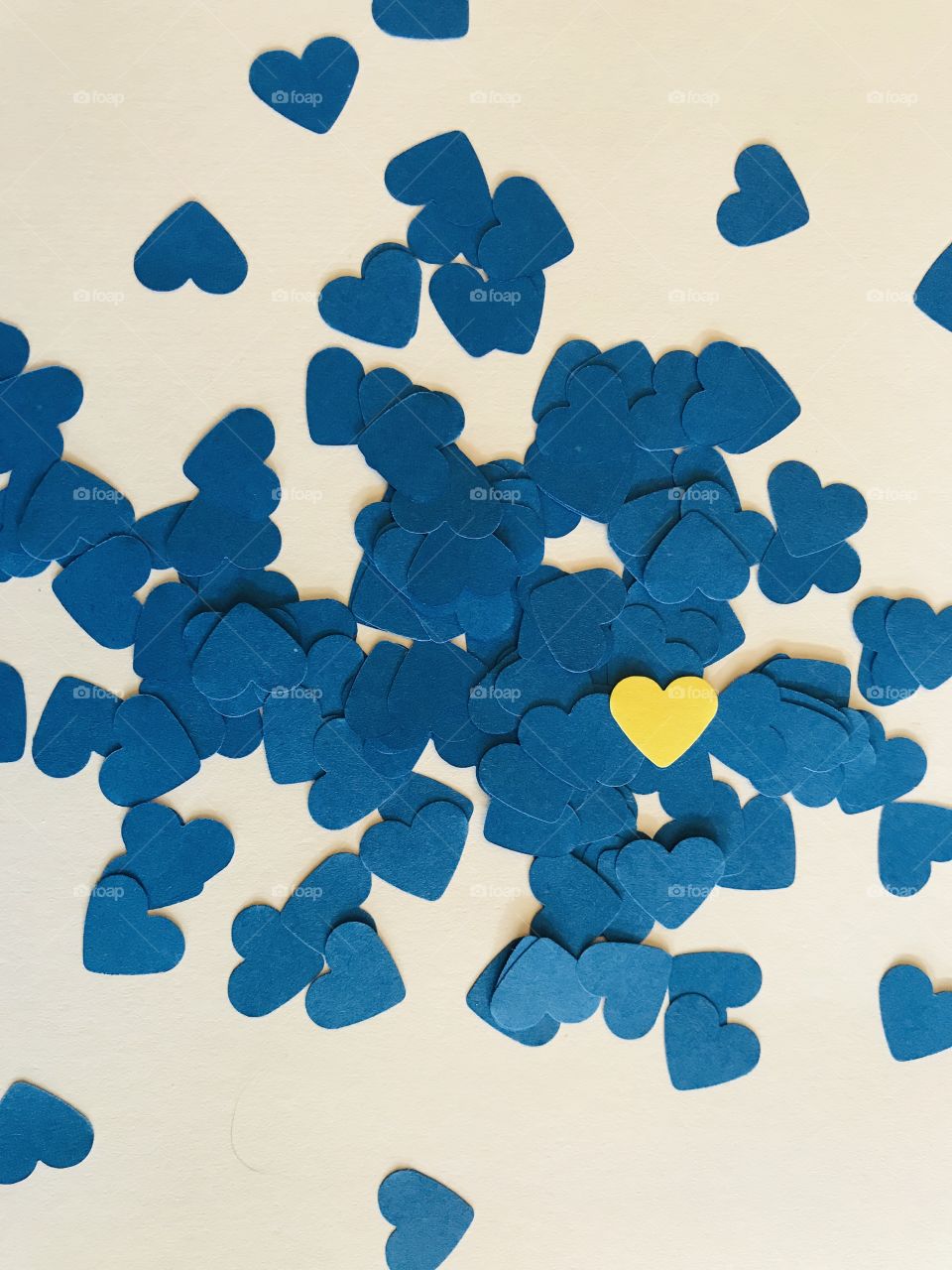 Blue paper hearts