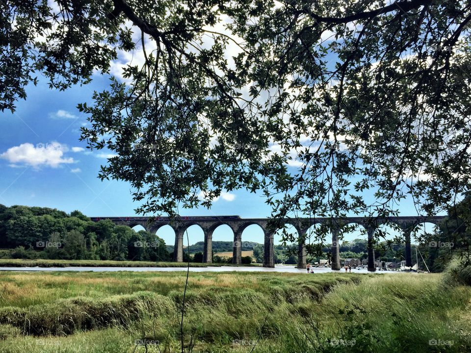Railway Viaduct spanning the River Tiddy, St. Germans, Cornwall