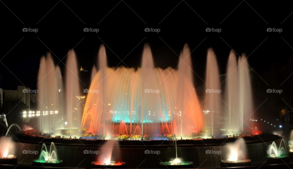 The Magic Fountain of Barcelona at night