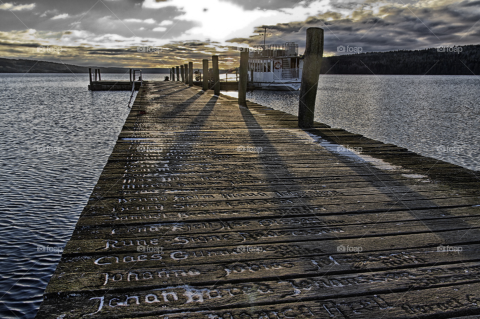 snow sweden sunset lake by hanswessberg