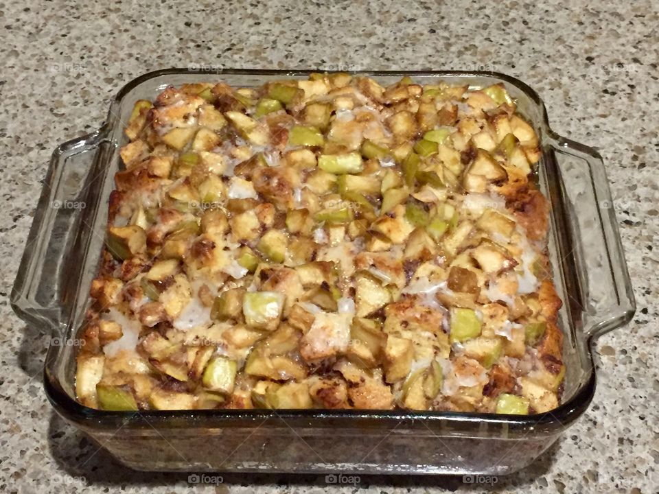 This apple pie bake is going to be delicious!!!