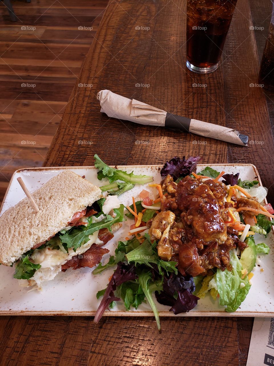 half sandwich and half salad