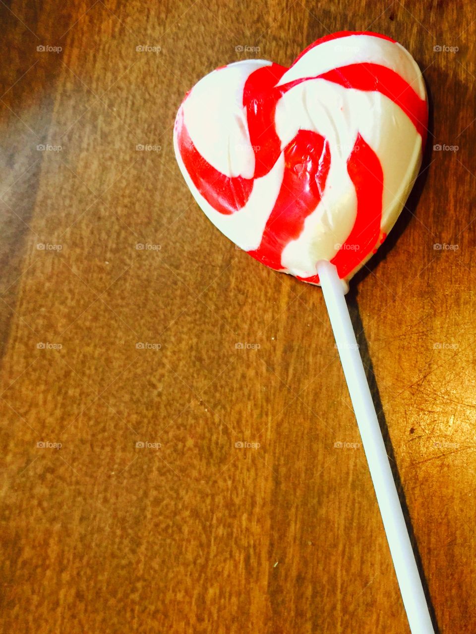 Candy heart sucker red and white