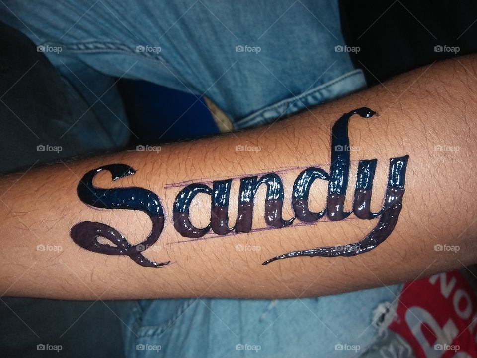 sandy name tattoo