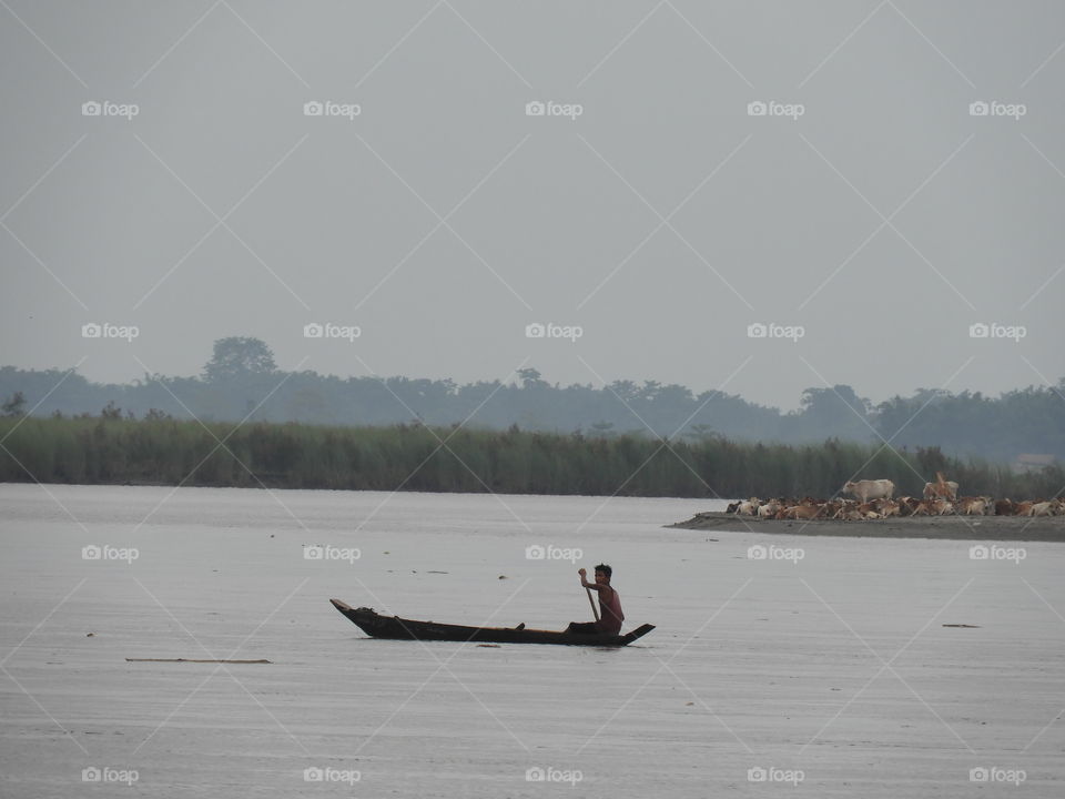 the opposite flow of river takes lots of power and hard work to go forward .. same as life,  life doesn't always go with flow sometimes its flow opposite so at that time u need to show power and keep doing hardwork.