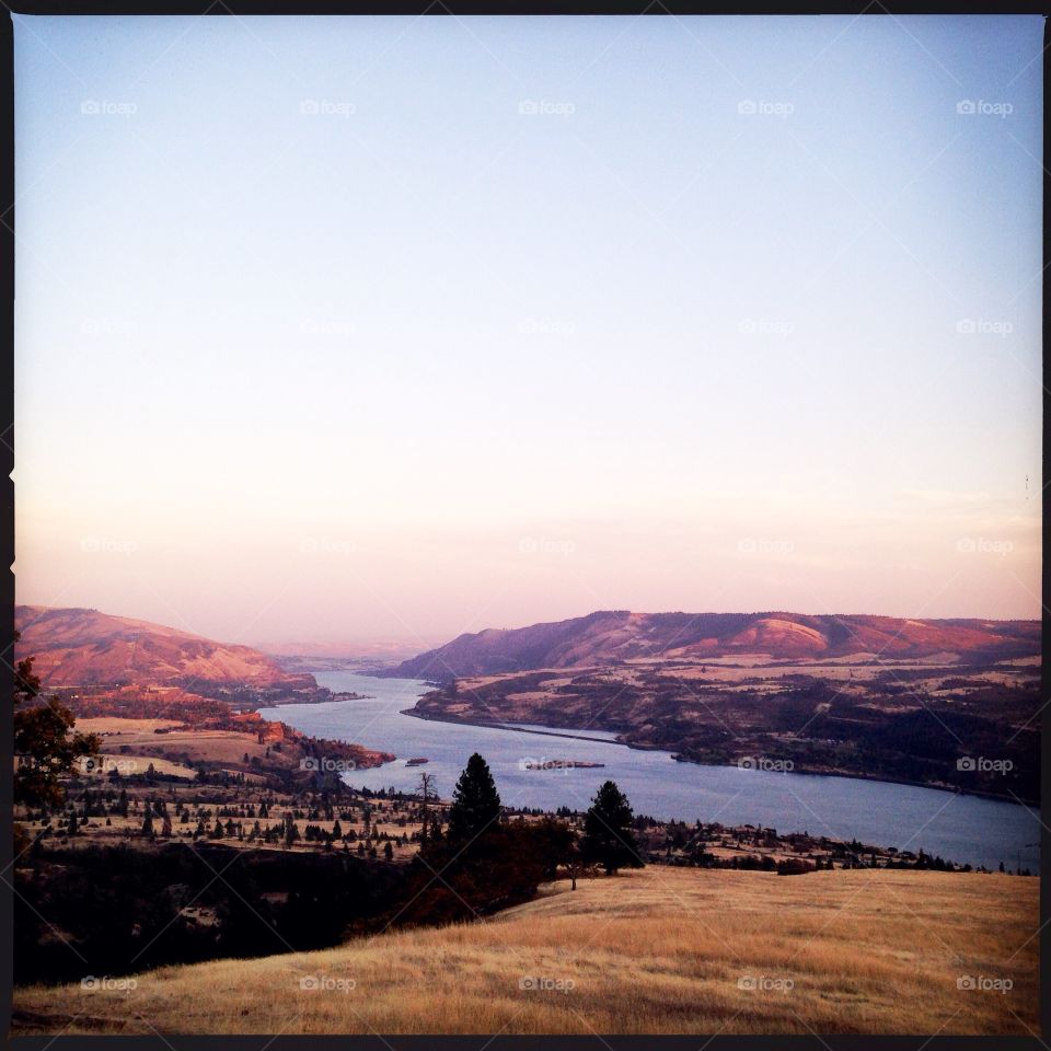 Sunset over the Columbia River.