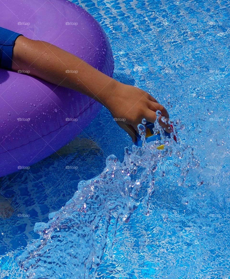 Water stream in the pool