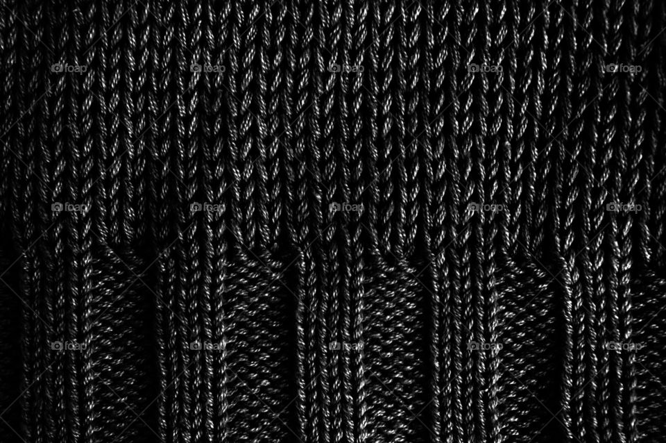 Black and white yarn texture background 