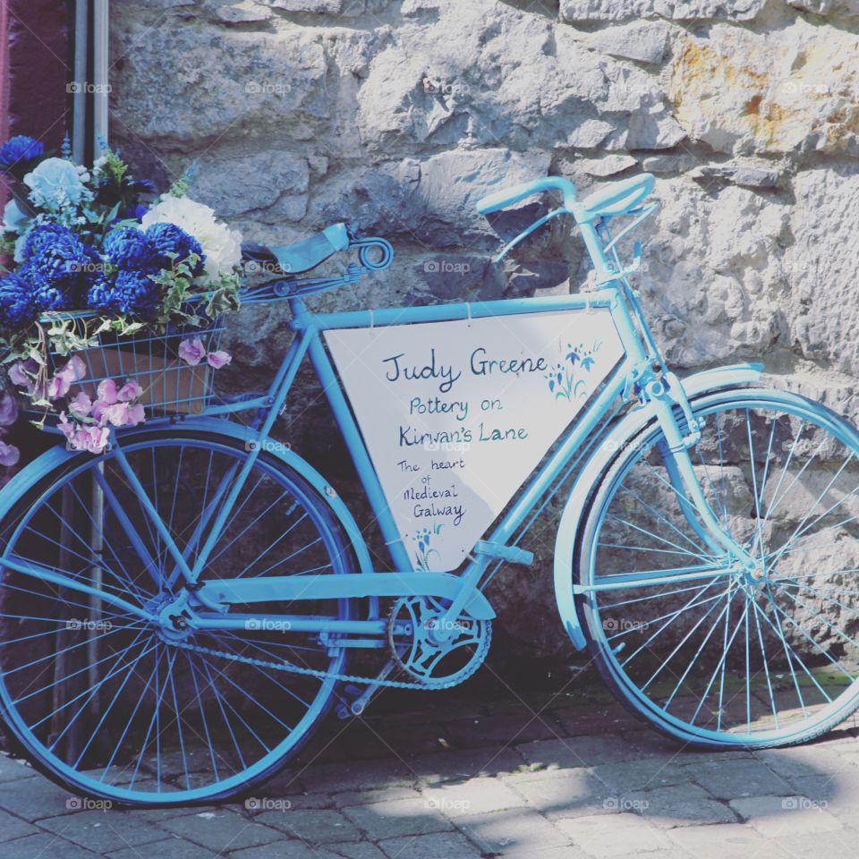 Blue Bicycle in the street