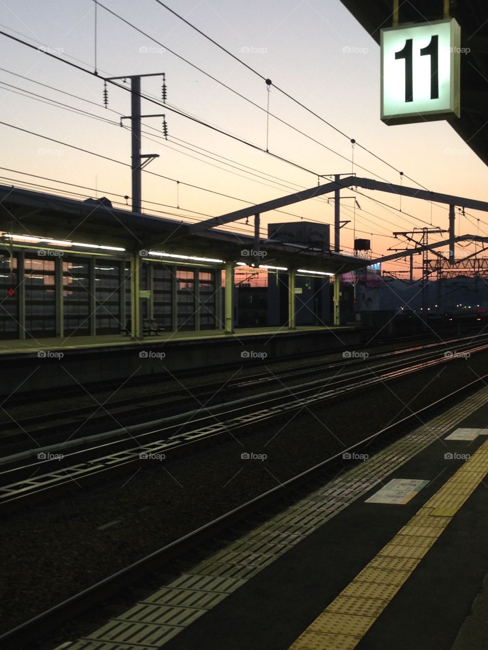 Waiting Shinkansen (Bullet train), Train station, Japan