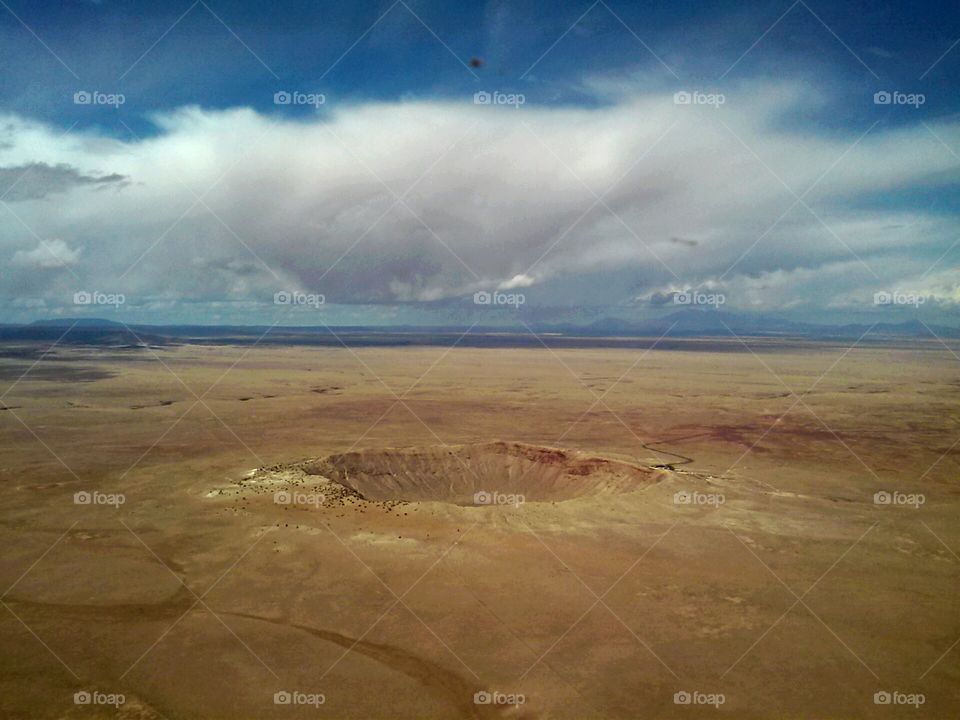 Meteor Crater. Meteor Crater, Arizona. Taken from an airplane looking west