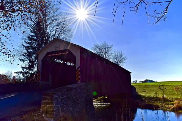 Bridge in sunbeams