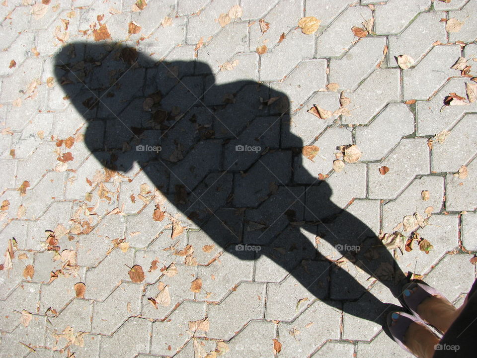 Own Shadow on a pavement 