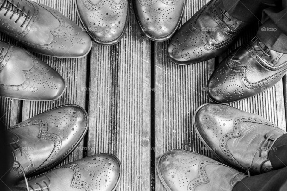 Circle of trust. Shoes in a circle