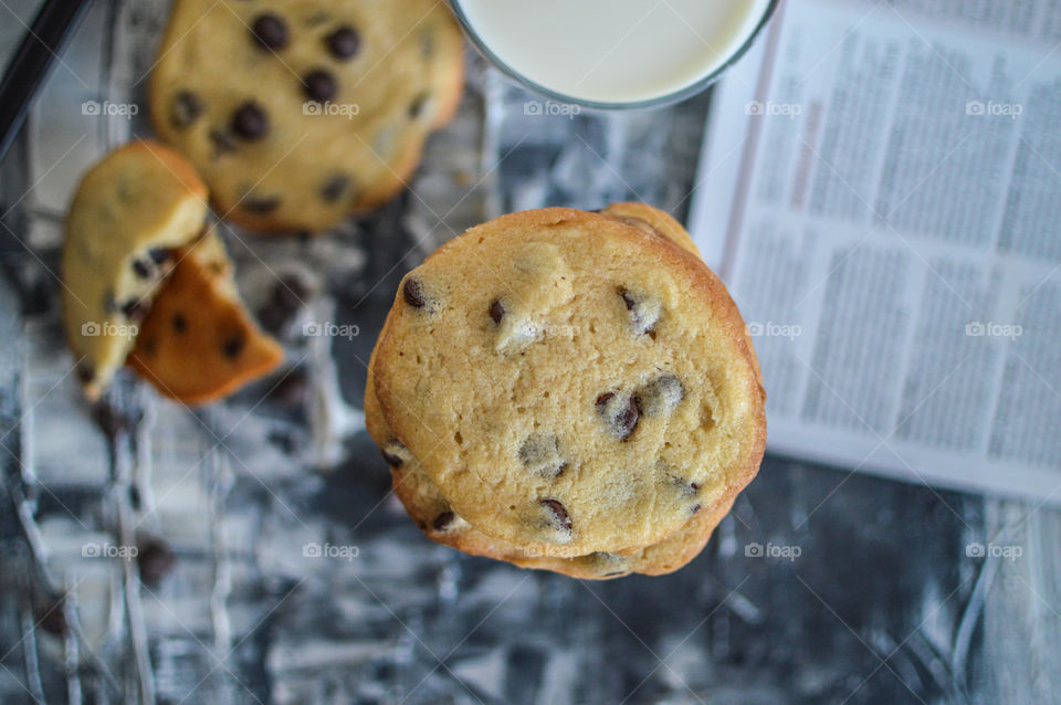 Goodness of homemade cookies with milk , baked cookies is our favourite 