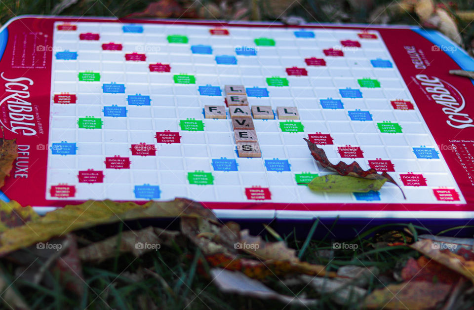 Game of Scrabble in the leaves