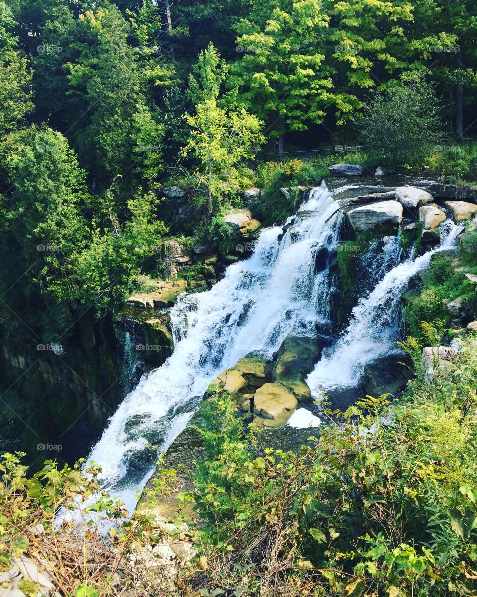 waterfall in summertime 