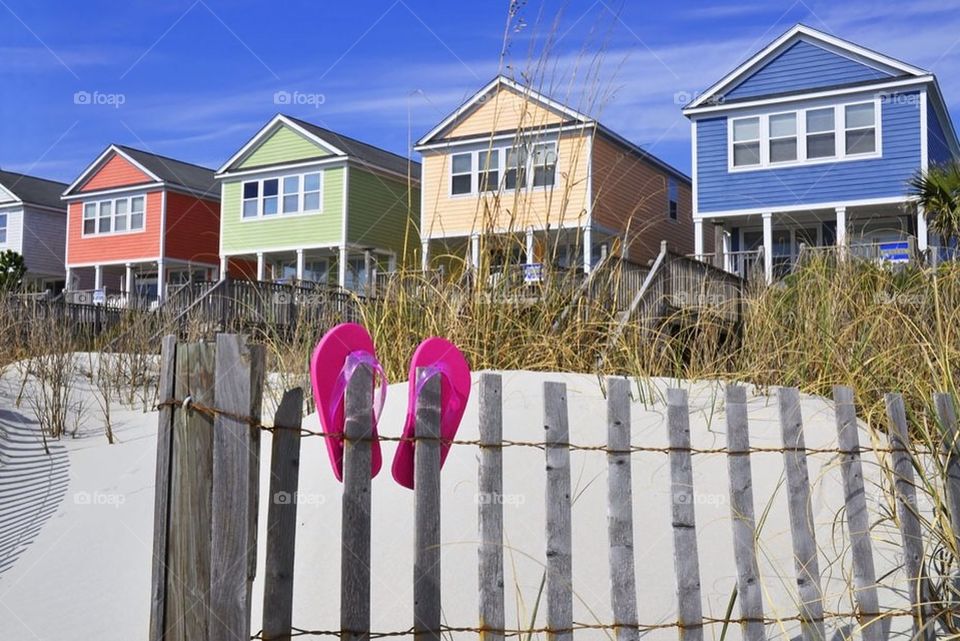 Colorful beach rental homes