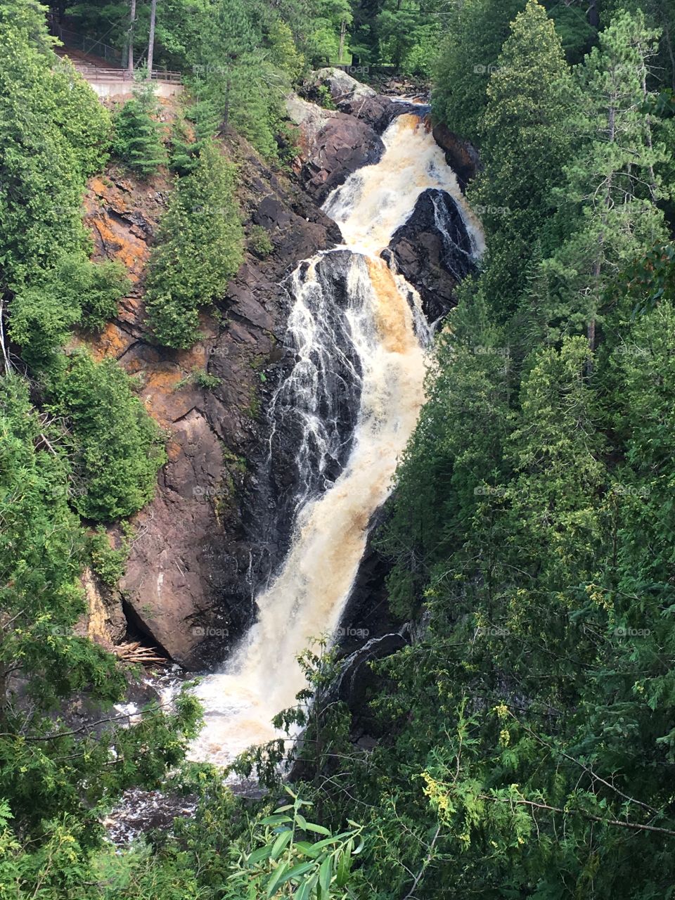 The largest waterfall in Pattison State Park in Wisconsin