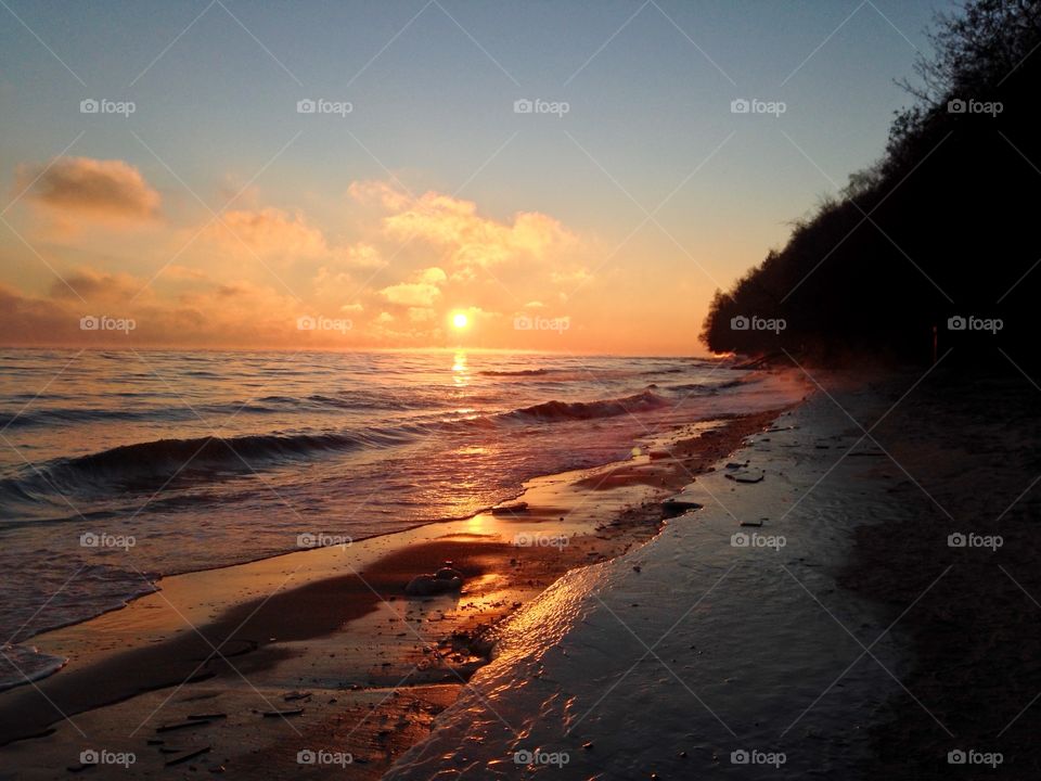 Frozen beach at the Baltic Sea coast 