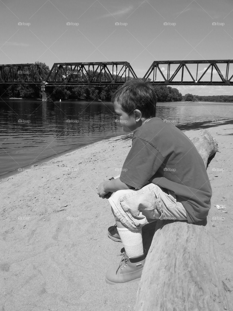 Contemplation. A boy who needed time after losing his father