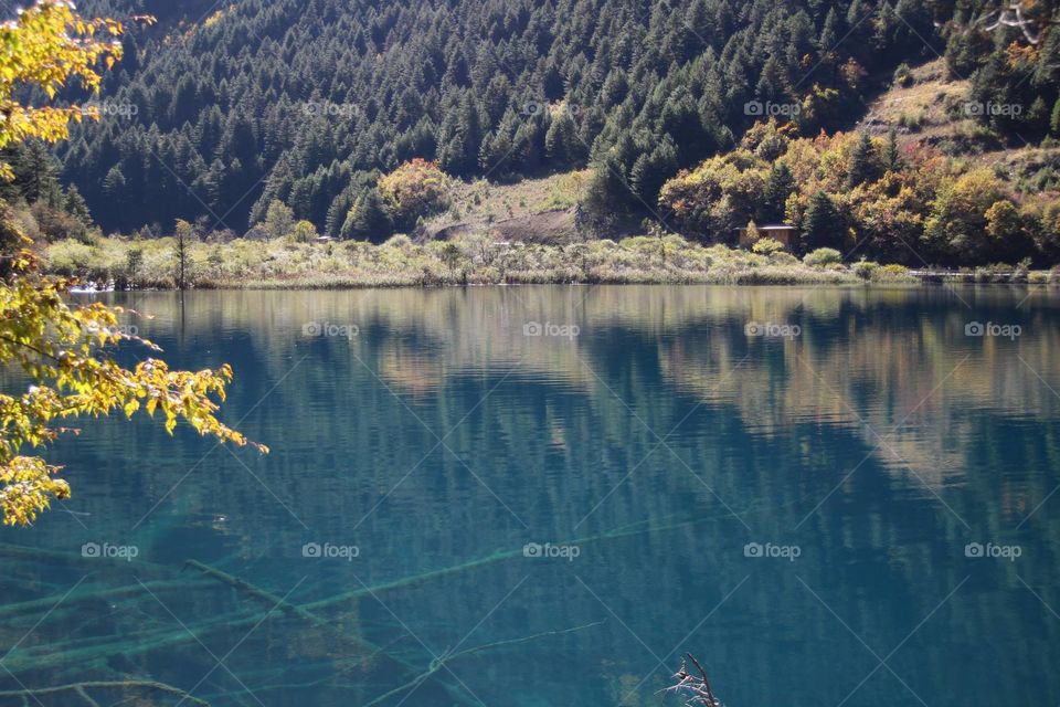 reflection in a lake. reflection in a lake in China