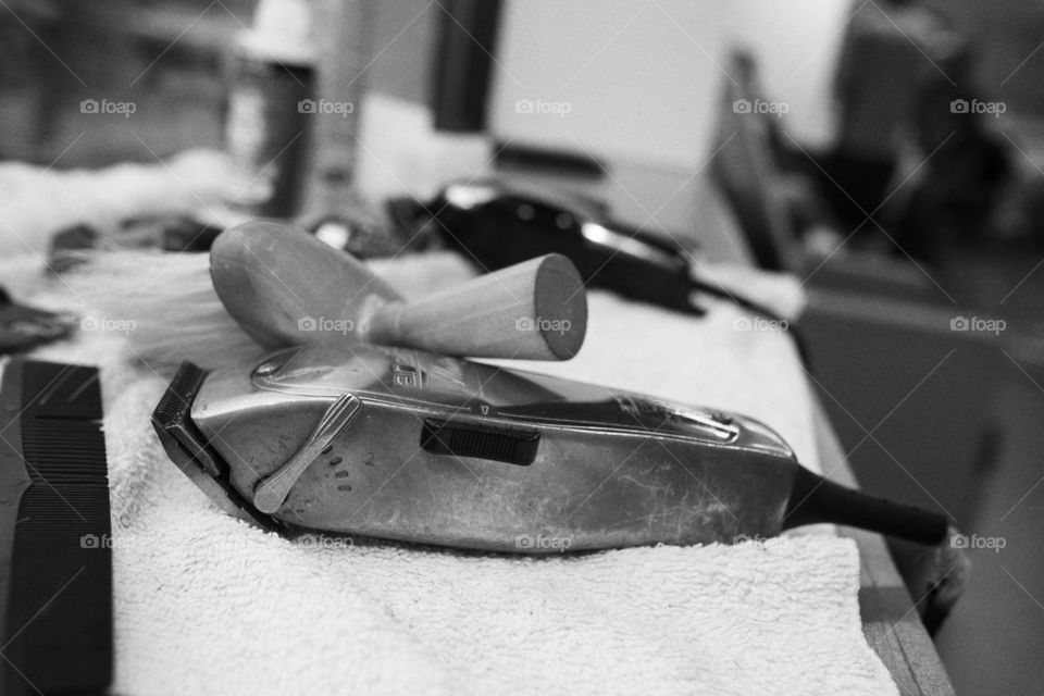 Barbershop Tools. Clippers, combs and haircuts. 
