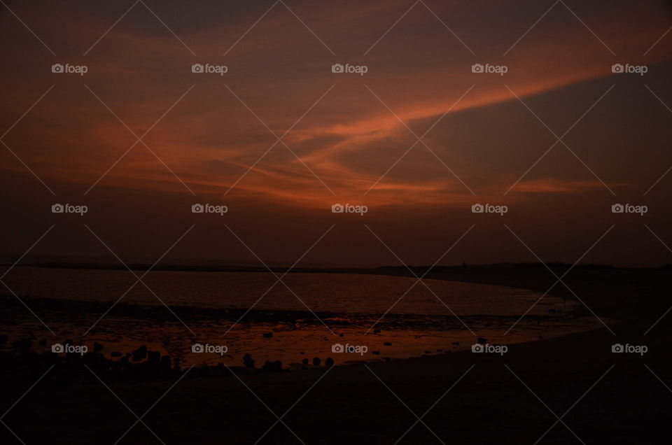 #sky #dslrclick #nofilter #sun #colortone #orange #sunset #click #sea #seashore #evening