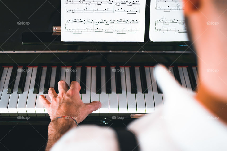 Man playing a piano 