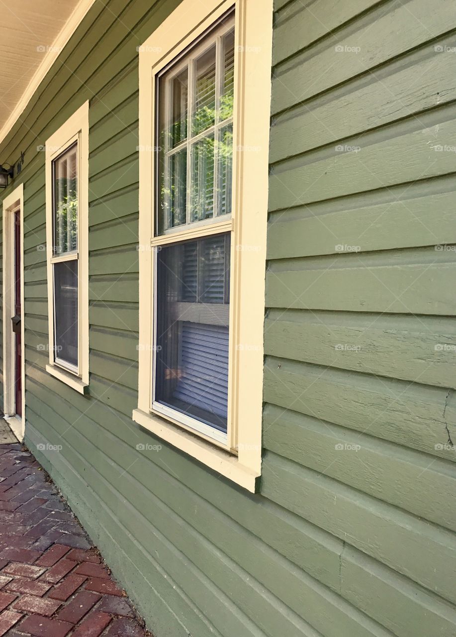 Green Siding on House