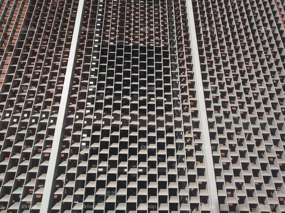 Grid covering a building.