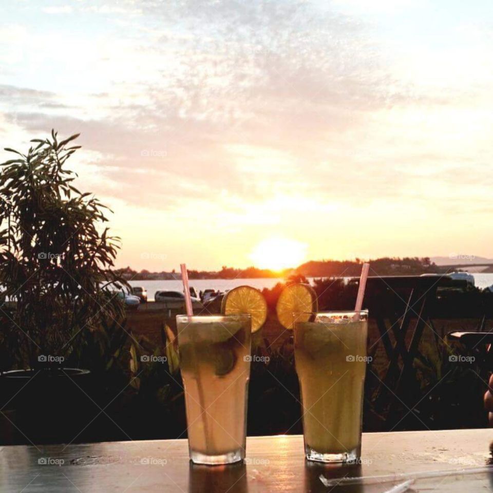 Sunset and drinks